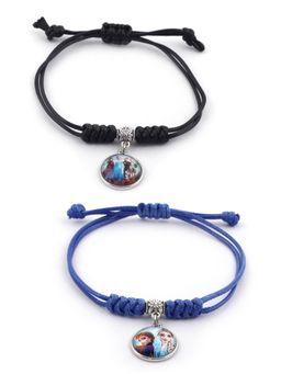 EL REGALO - Necklace and Bracelet Combo for Kids Girls Black and Blue (Set of 2)